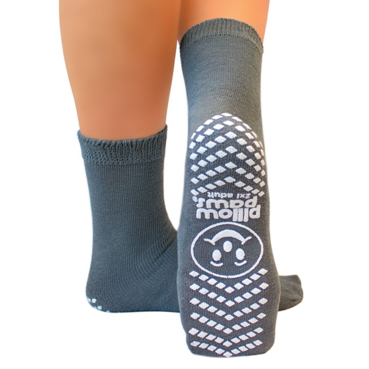 Slipper Socks Pillow Paws® 2X-Large Gray Ankle High (4DZ/CS) by Principle Business Enterprises  ID 1098